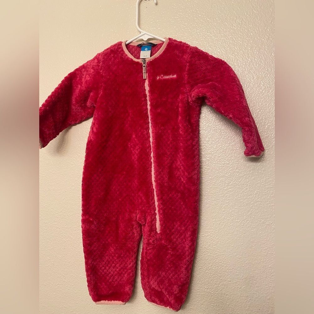 Columbia Baby girl infant Fleece Bunting Snowsuit Bodysuit Interchange 12-18mo